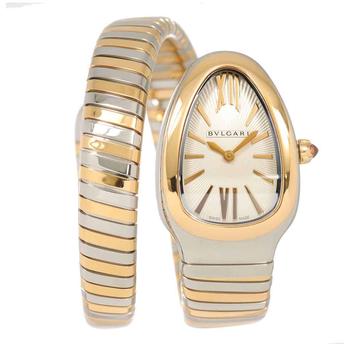 Serpenti Tubogas SP35SPG 103708 Quartz K18PG Quartz Silver Dial