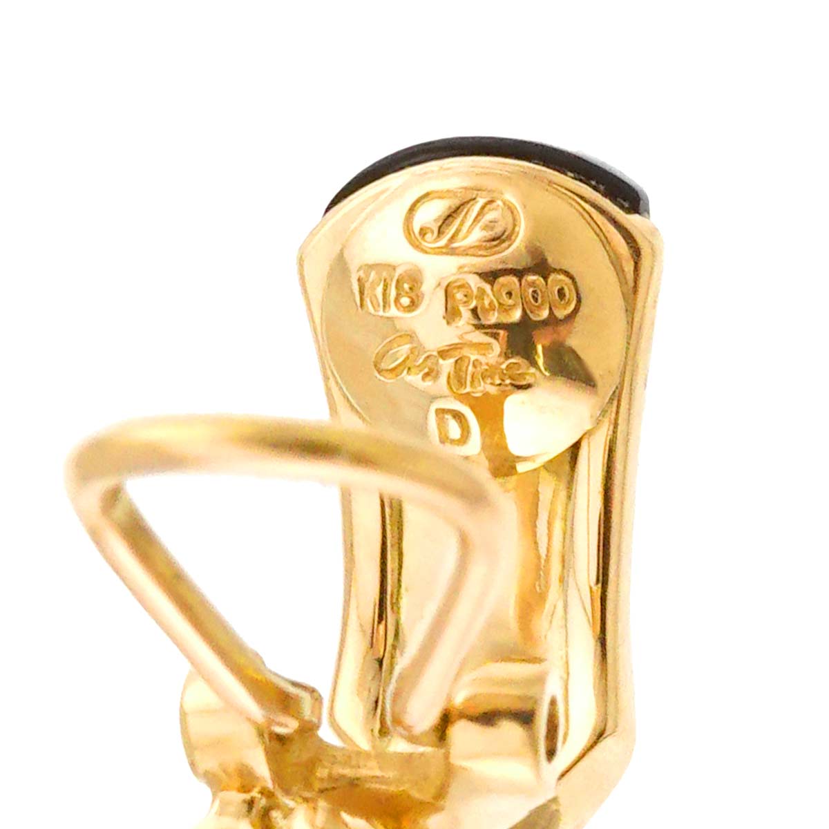 Onyx Diamond 0.09ct/0.08ct Earrings Clip on 18K YG Pt