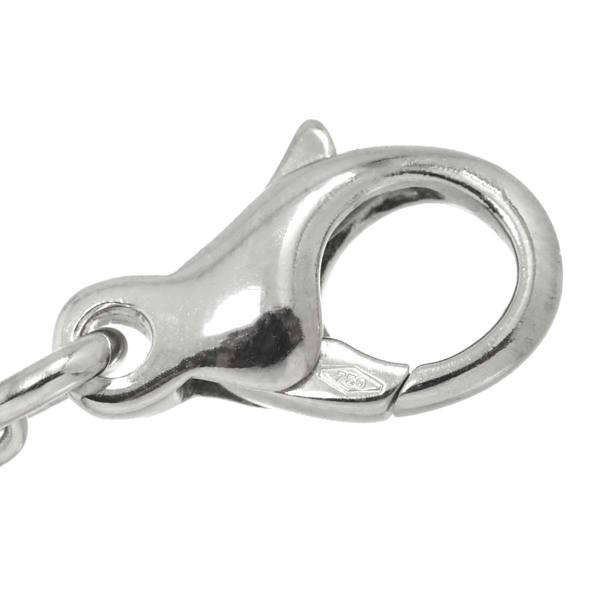 Double Logo Diamond Necklace 18K White Gold 750