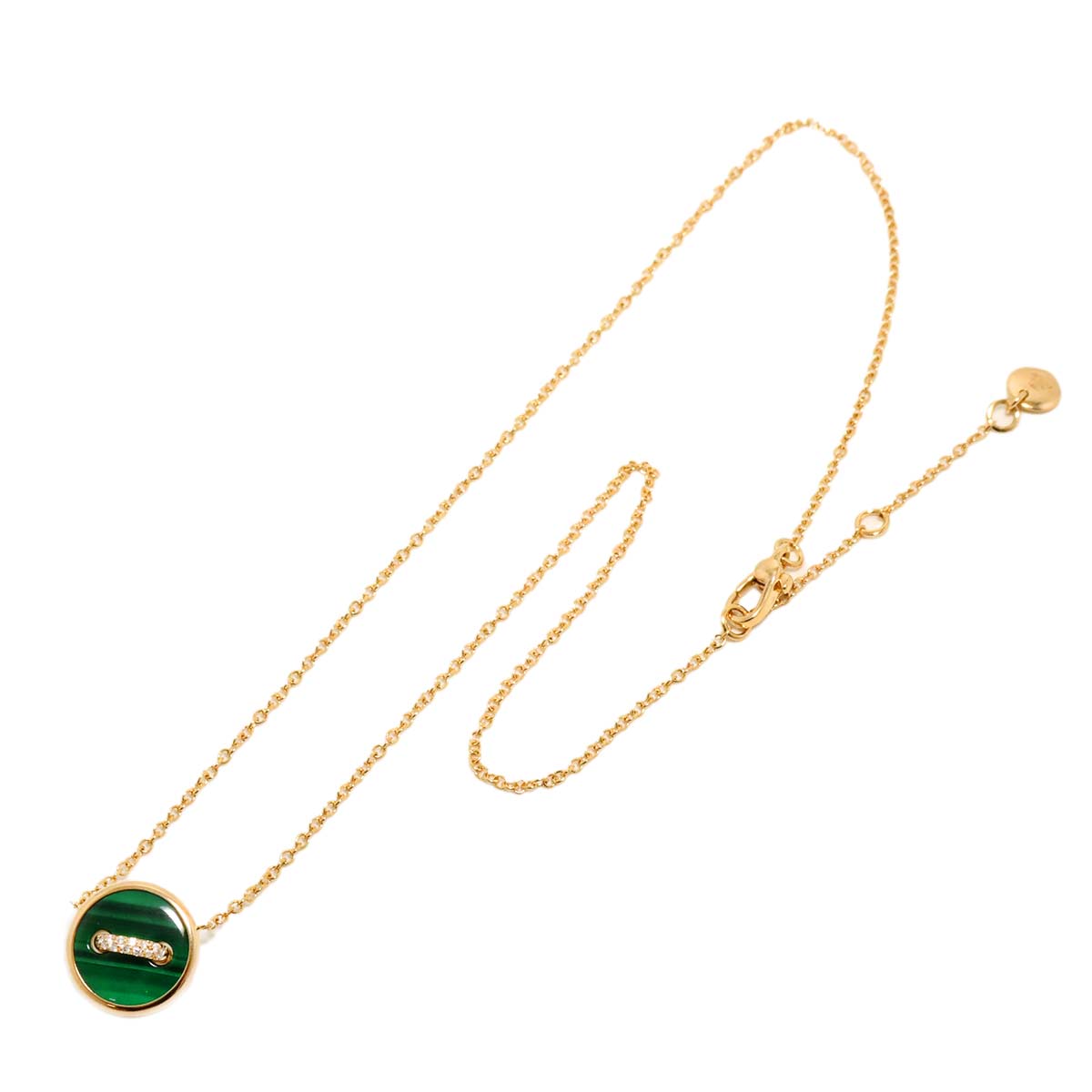 Pom Pom Dot Malachite MOP Diamond Necklace 18K PG 750