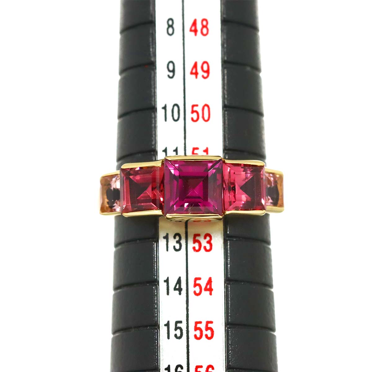 Tourmaline 1.80ct Garnet 1.20ct Ring 18K YG 750 Size6(US)