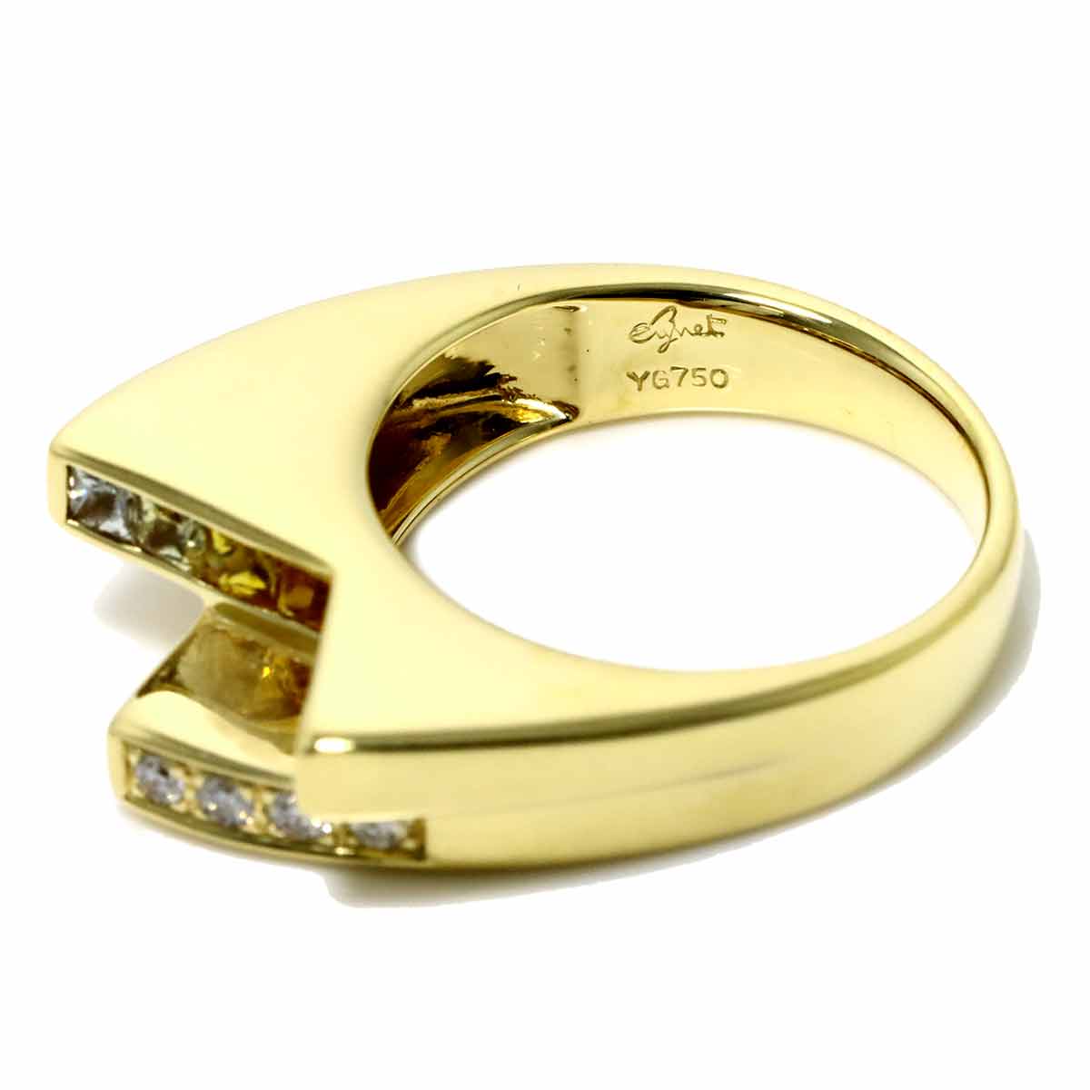 Sapphire 1.22ct Diamond 0.19ct Ring 18K YG 750 Size6.25-6.5(US)