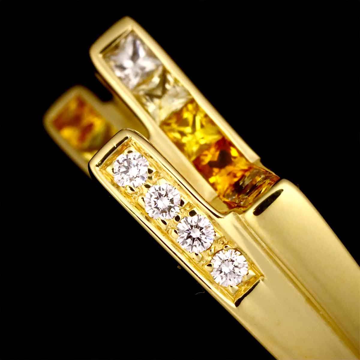 Sapphire 1.22ct Diamond 0.19ct Ring 18K YG 750 Size6.25-6.5(US)