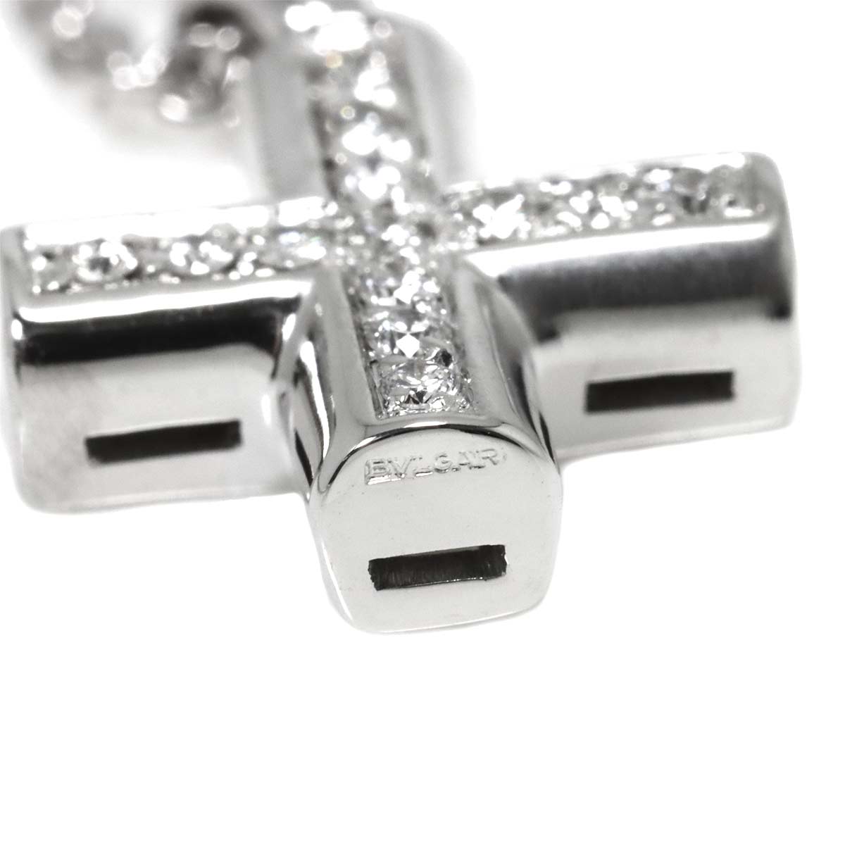 Cross Diamond Necklace K18 18K WG White Gold 750