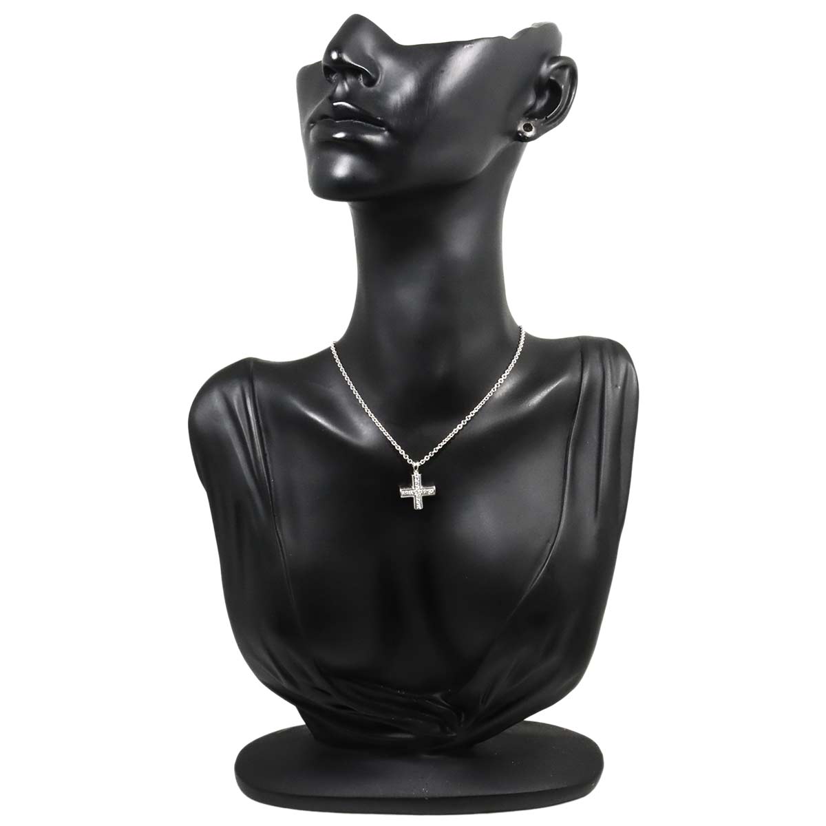 Cross Diamond Necklace K18 18K WG White Gold 750