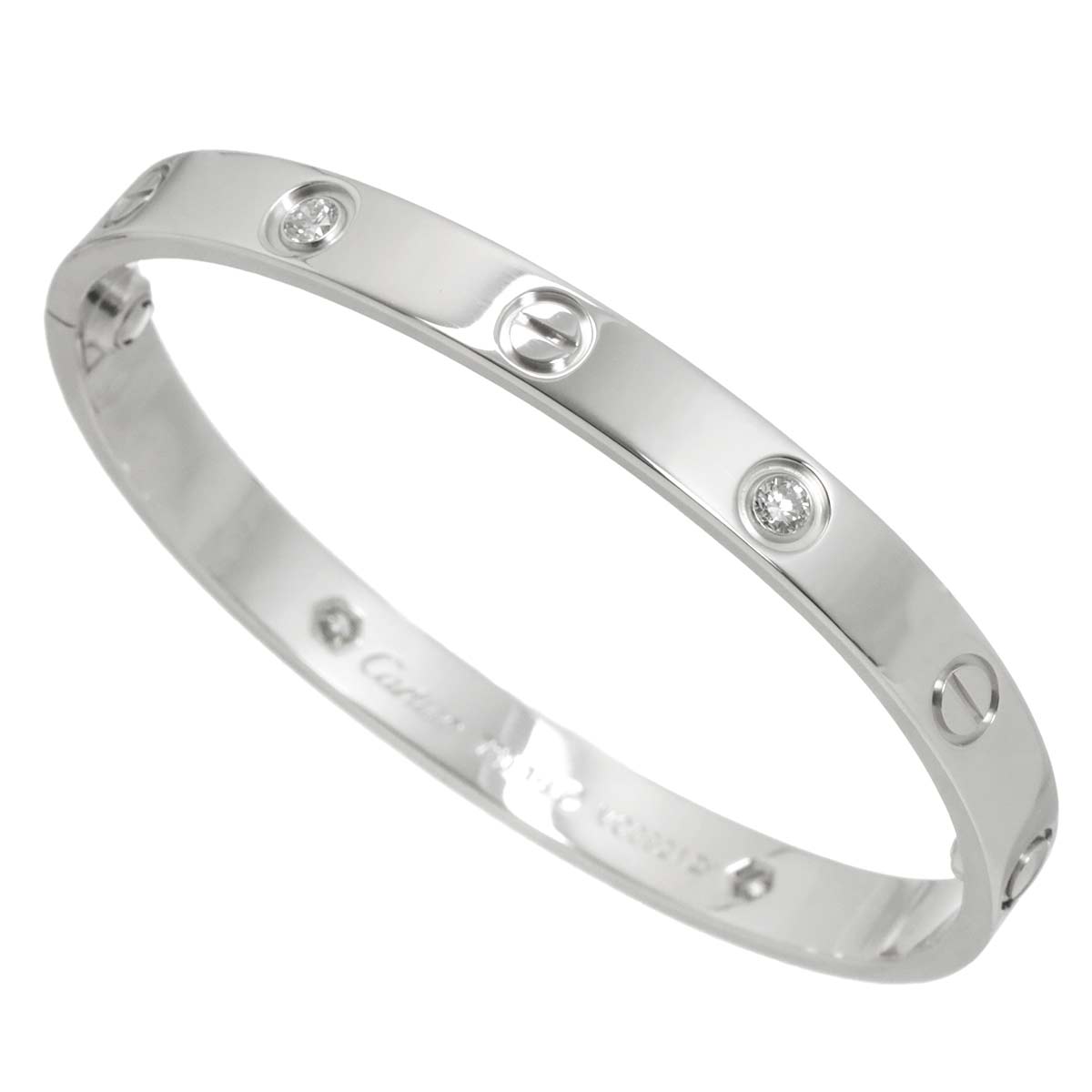 Love Bracelet Diamond 4P Bangle 18K WG 750 Size16