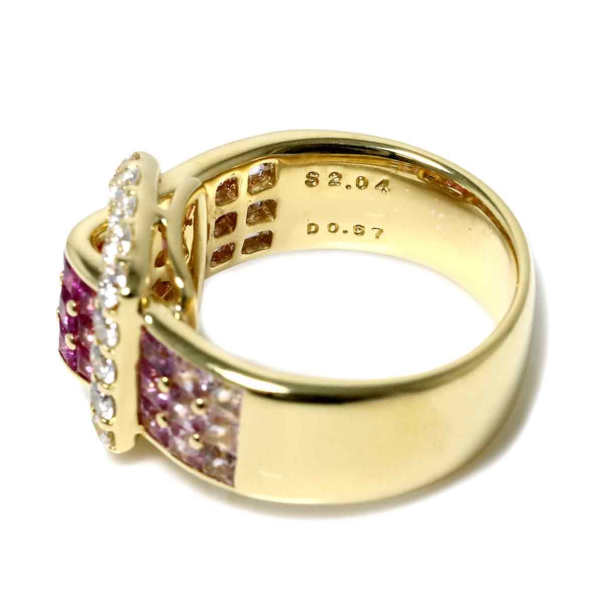 Sapphire 2.04ct Diamond 0.67ct Ring 18K YG 750 Size5.5-5.75(US)