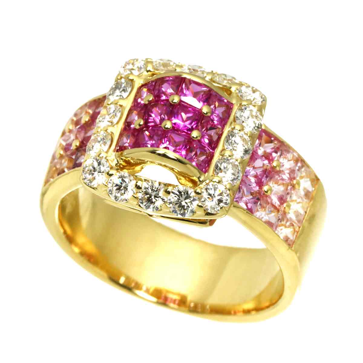 Sapphire 2.04ct Diamond 0.67ct Ring 18K YG 750 Size5.5-5.75(US)