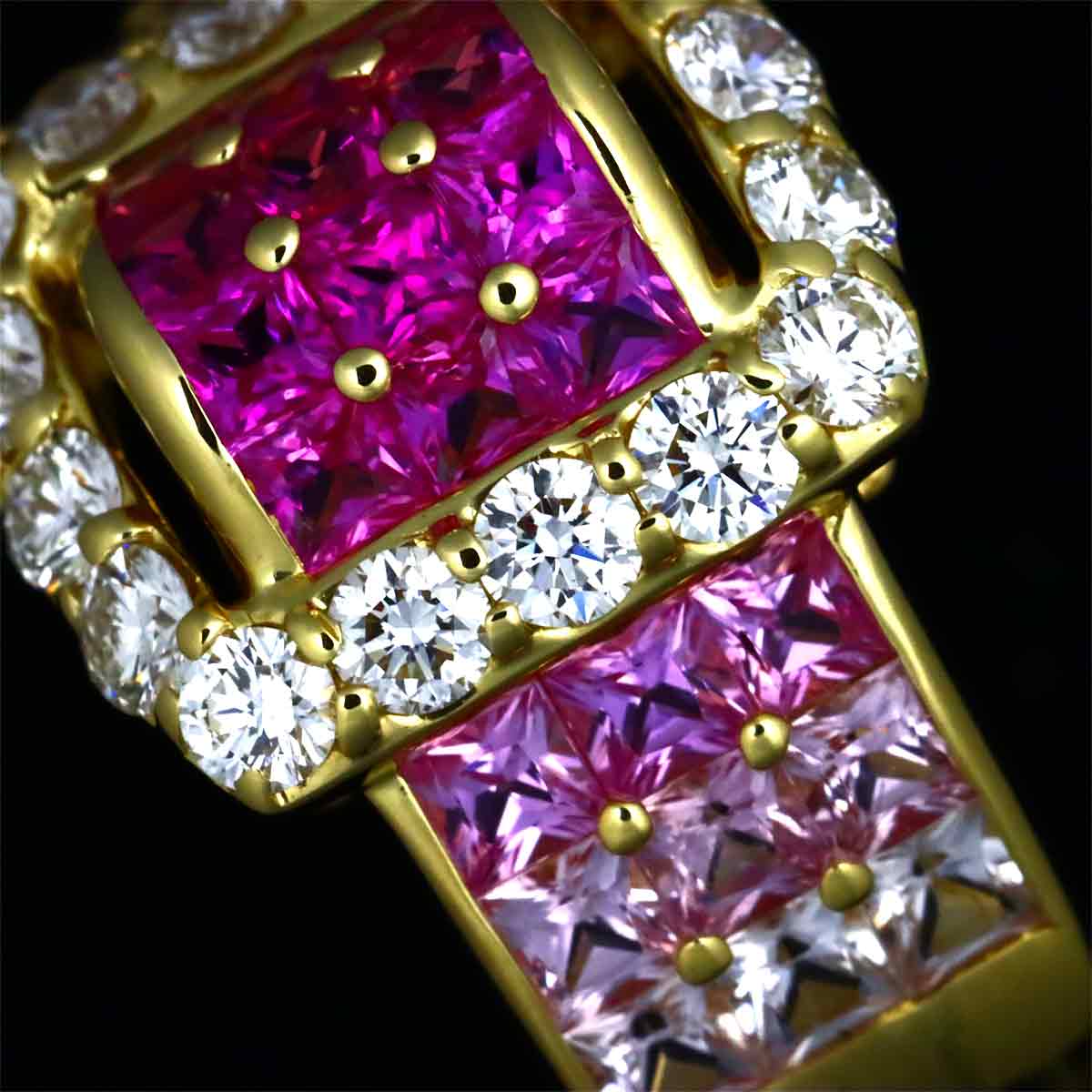 Sapphire 2.04ct Diamond 0.67ct Ring 18K YG 750 Size5.5-5.75(US)