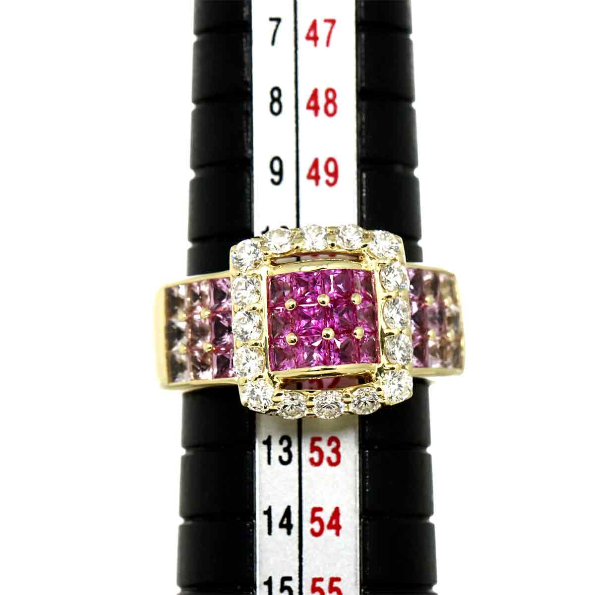 Sapphire 2.04ct Diamond 0.67ct Ring 18K YG 750 Size5.5-5.75(US)