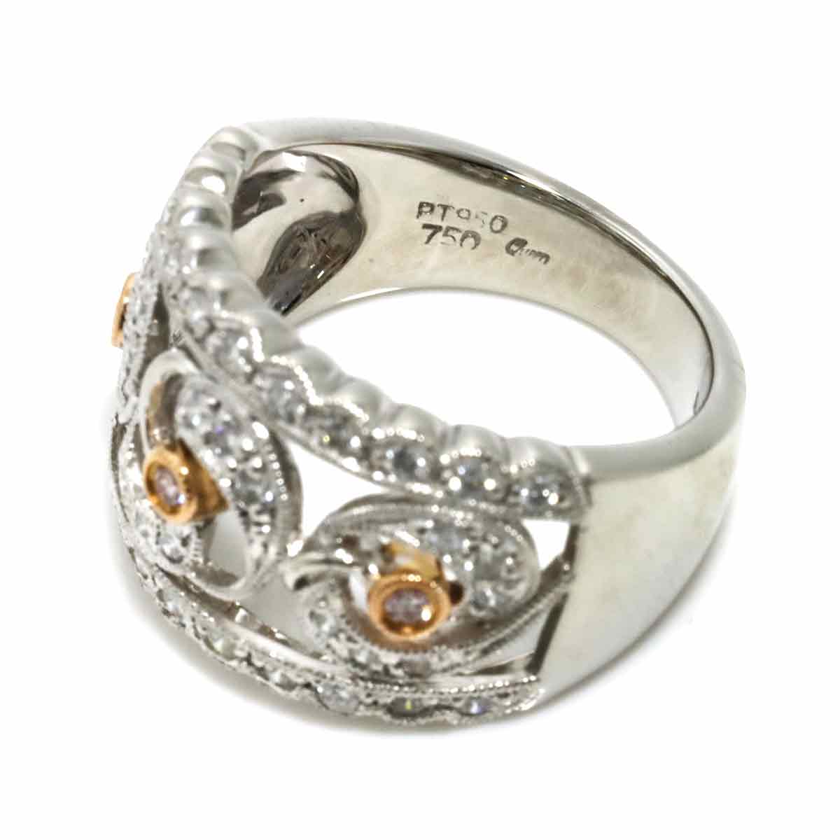 Diamond 0.50ct Ring Pt 18K PG 750 Size5.5-5.75(US)