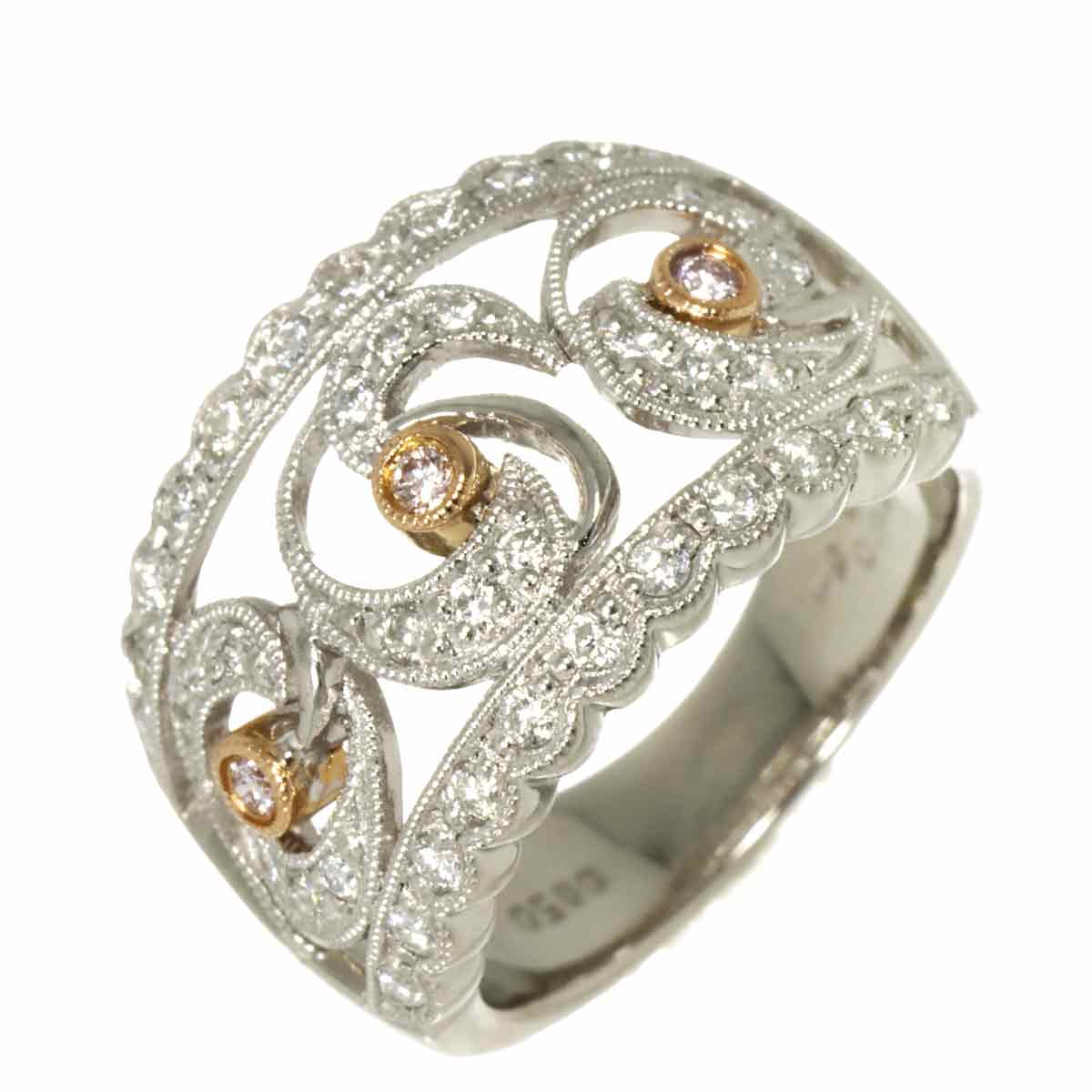 Diamond 0.50ct Ring Pt 18K PG 750 Size5.5-5.75(US)