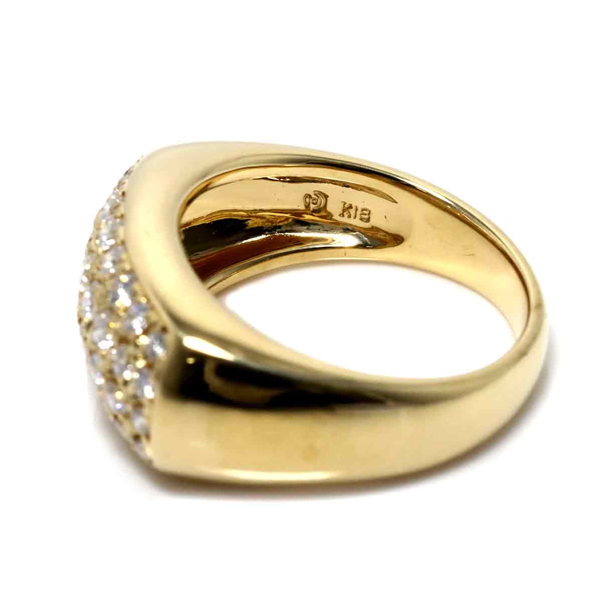 Diamond 0.72ct Ring 18K YG 750 Size6(US)