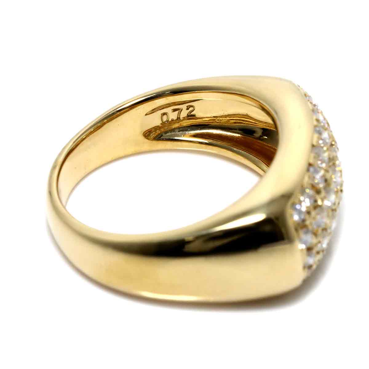 Diamond 0.72ct Ring 18K YG 750 Size6(US)