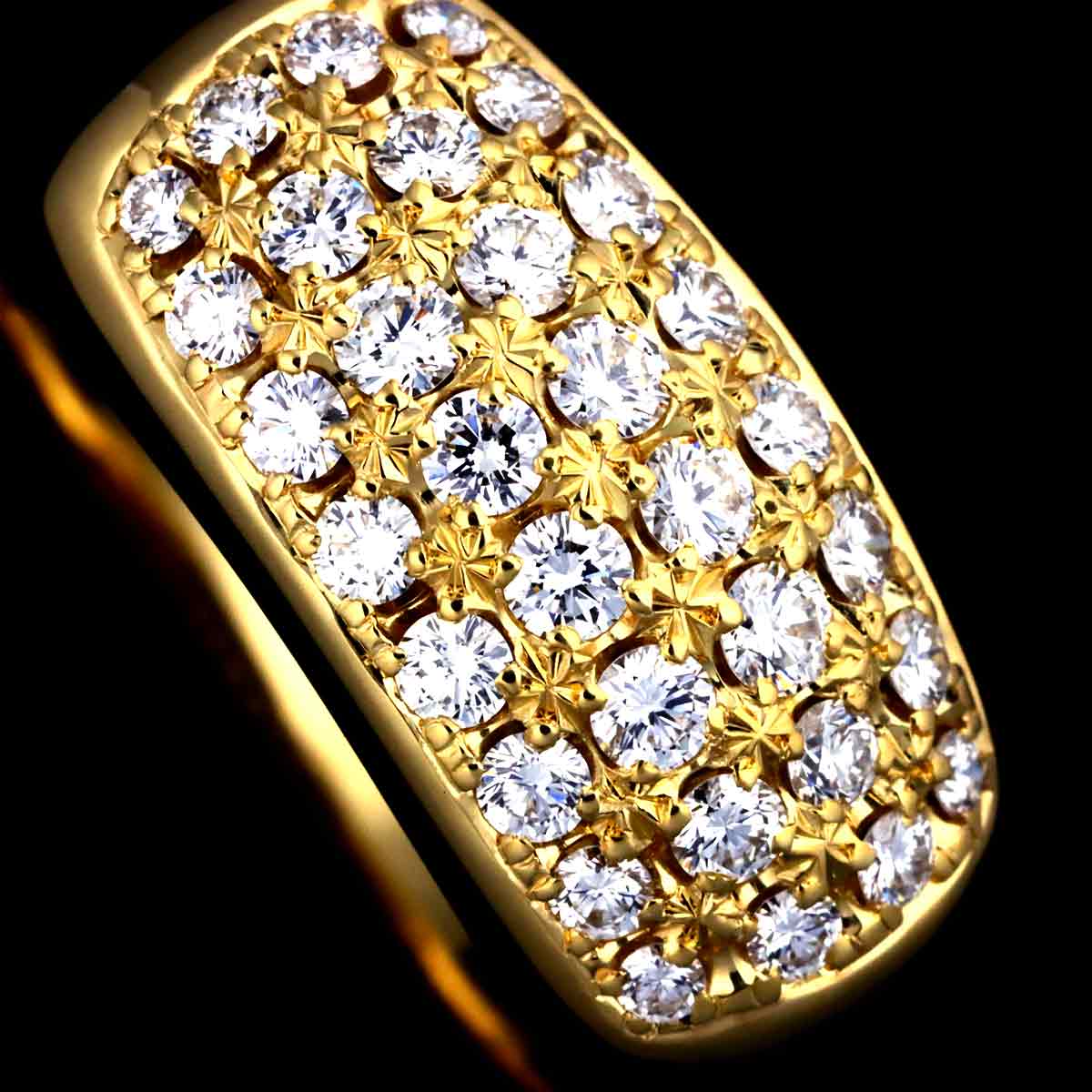 Diamond 0.72ct Ring 18K YG 750 Size6(US)