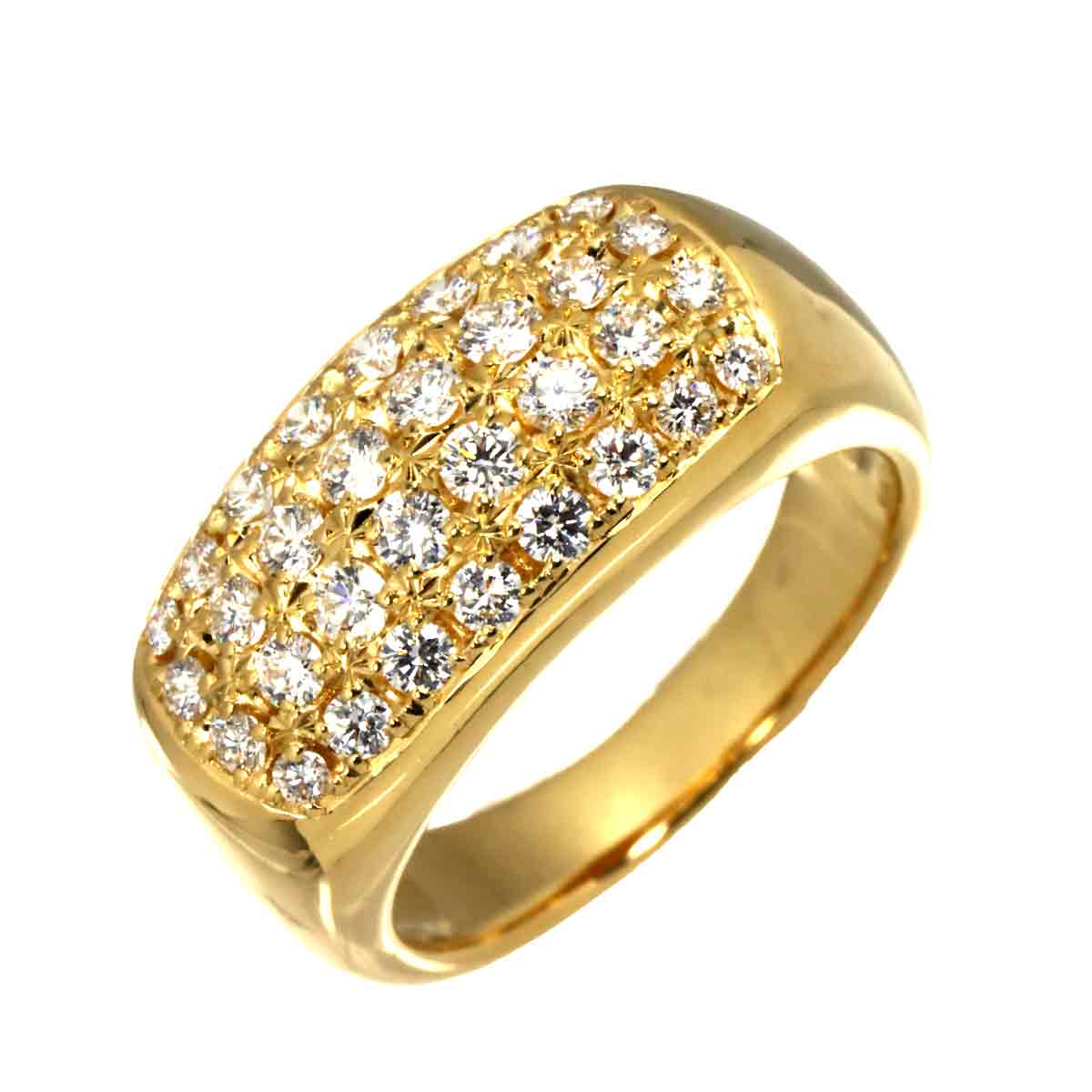 Diamond 0.72ct Ring 18K YG 750 Size6(US)