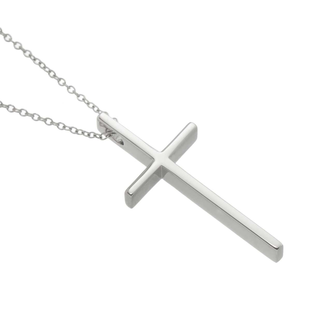 Cross Necklace 18K White Gold 750