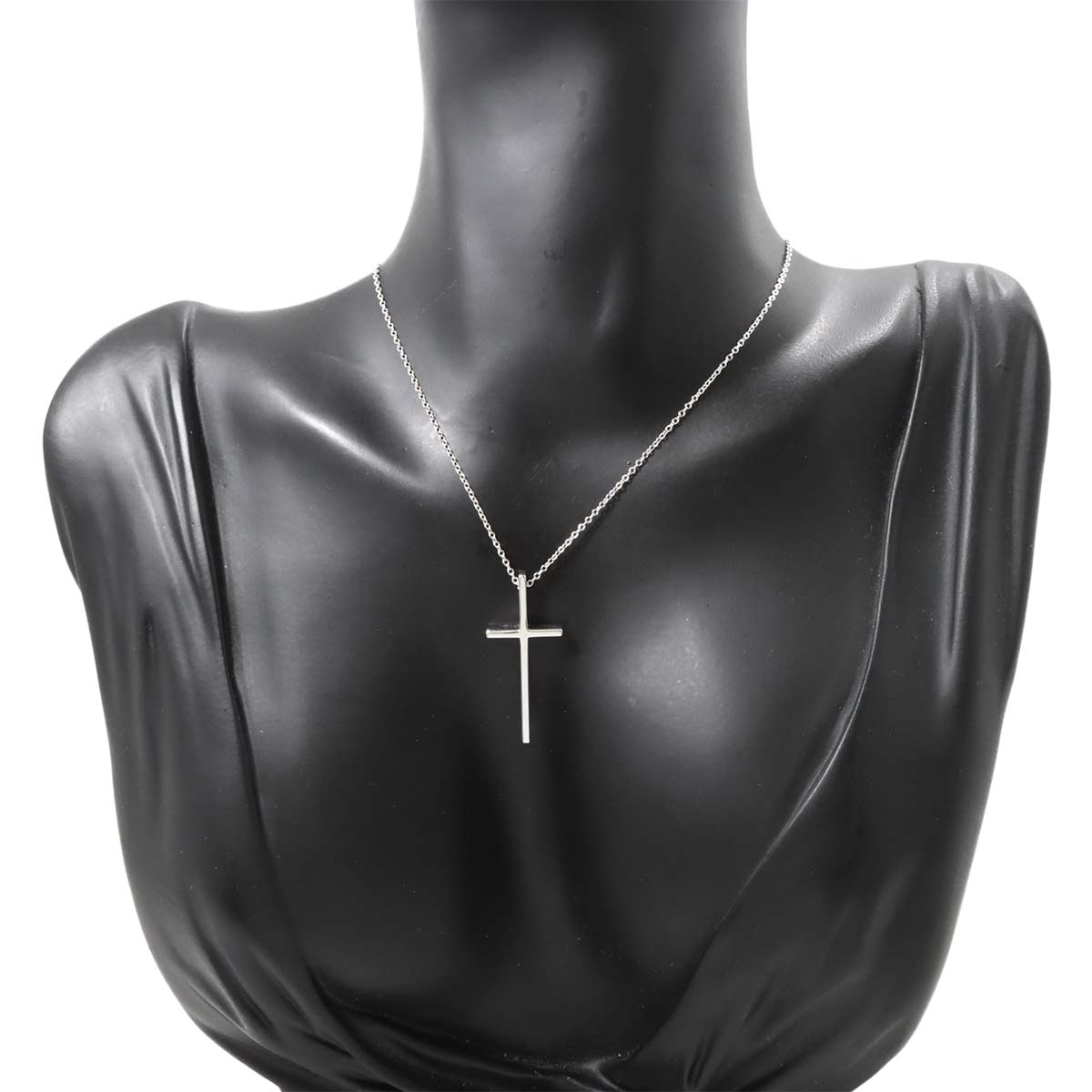 Cross Necklace 18K White Gold 750