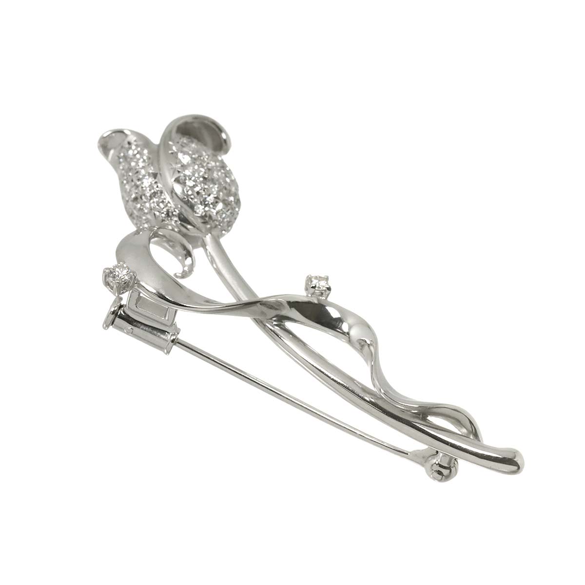 Diamond 0.34ct Brooch 18K WG 750
