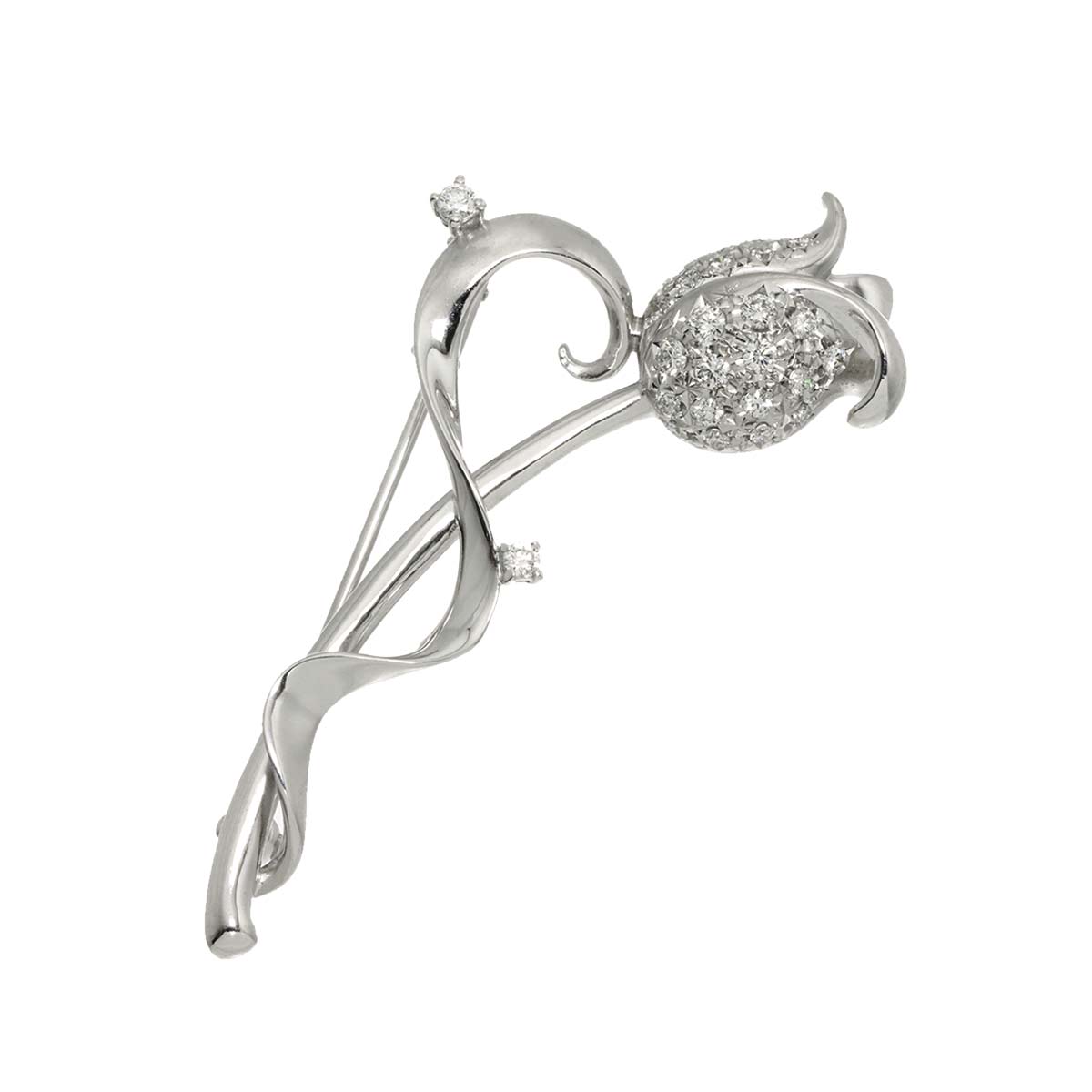 Diamond 0.34ct Brooch 18K WG 750