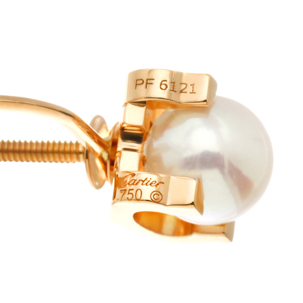 C De Akoya Pearl 6.5mm Earrings 18K PG 750