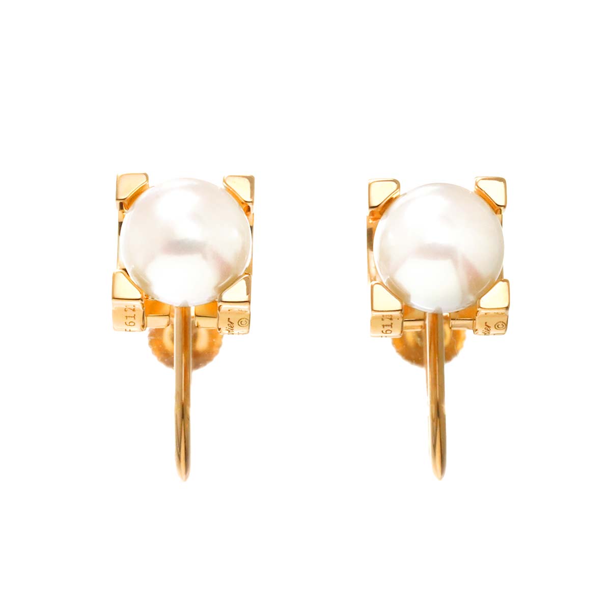 C De Akoya Pearl 6.5mm Earrings 18K PG 750