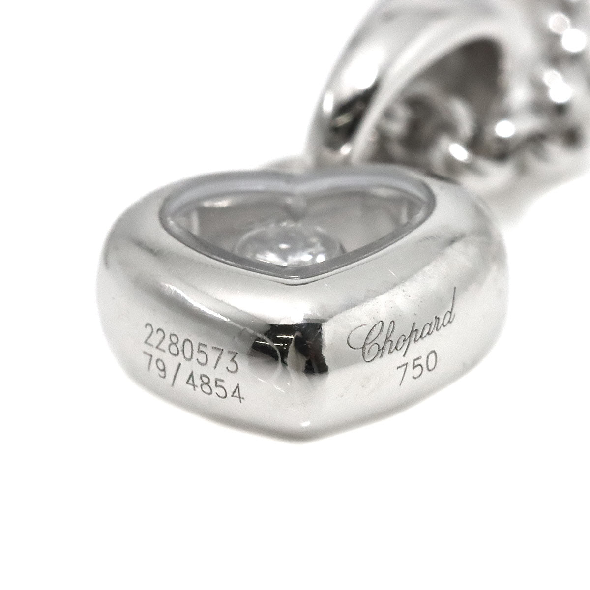 Happy Diamond Heart Necklace 18K White Gold 750