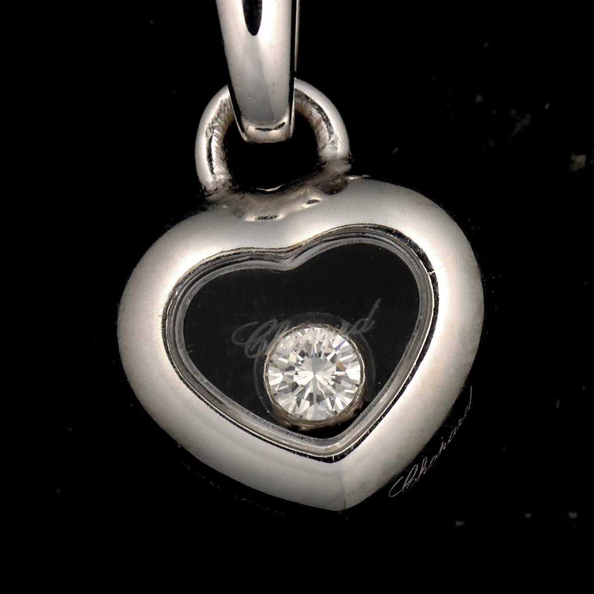 Happy Diamond Heart Necklace 18K White Gold 750