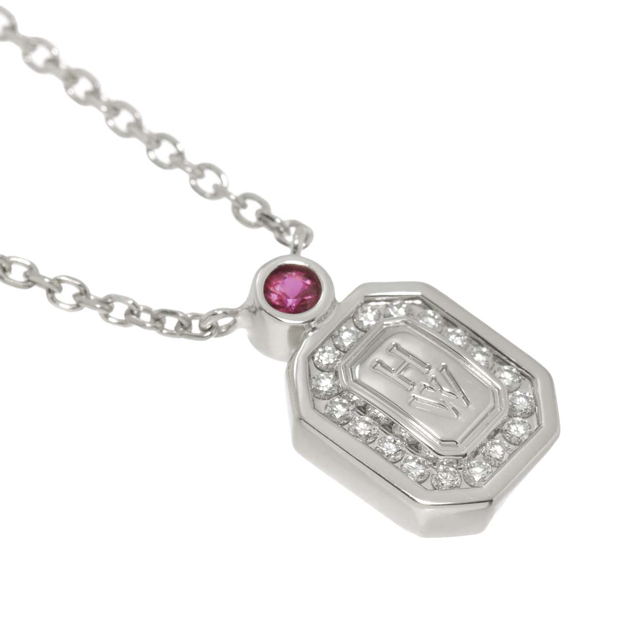 HW Logo Ruby Diamond Necklace Pt