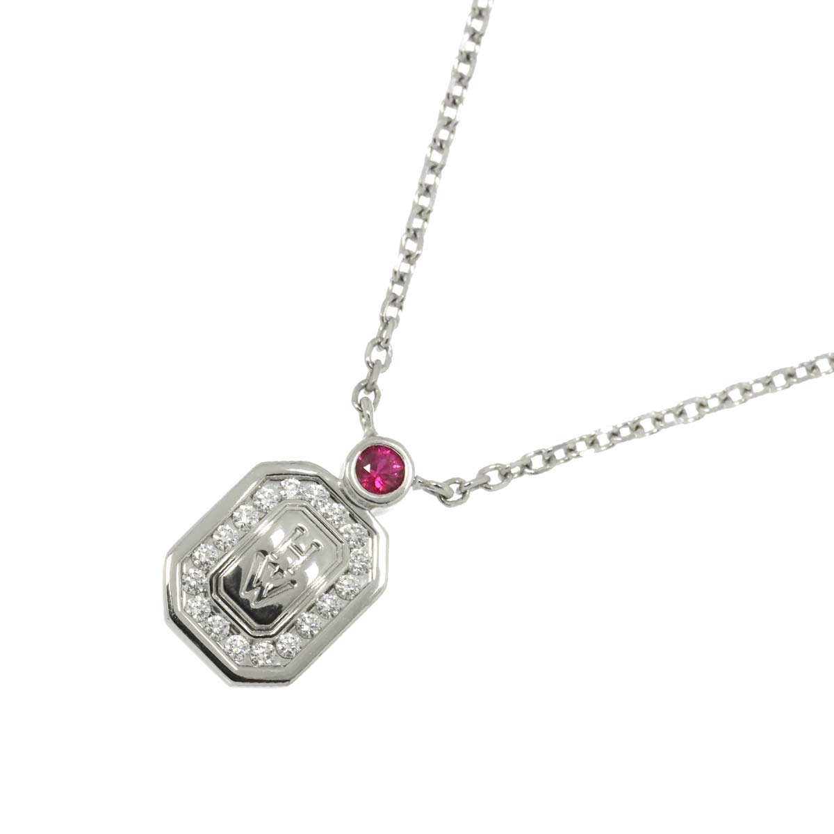 HW Logo Ruby Diamond Necklace Pt