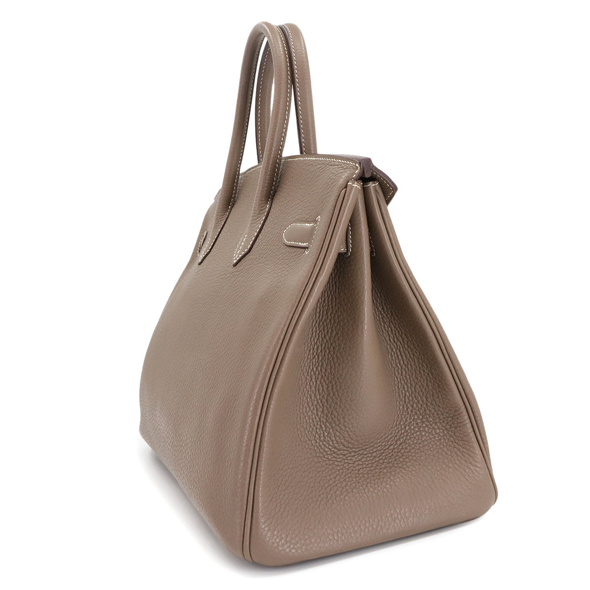 Birkin 35 Taurillon Clemence Etoupe Hand Bag Purse Beige