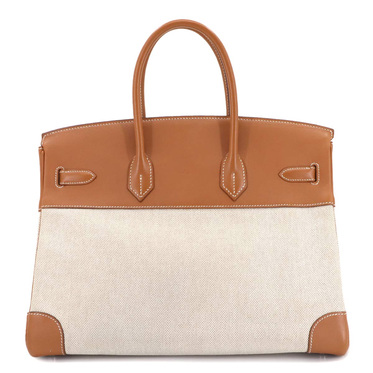 Birkin 35 Toile H Veau Swift Ecru Gold Hand Bag Purse