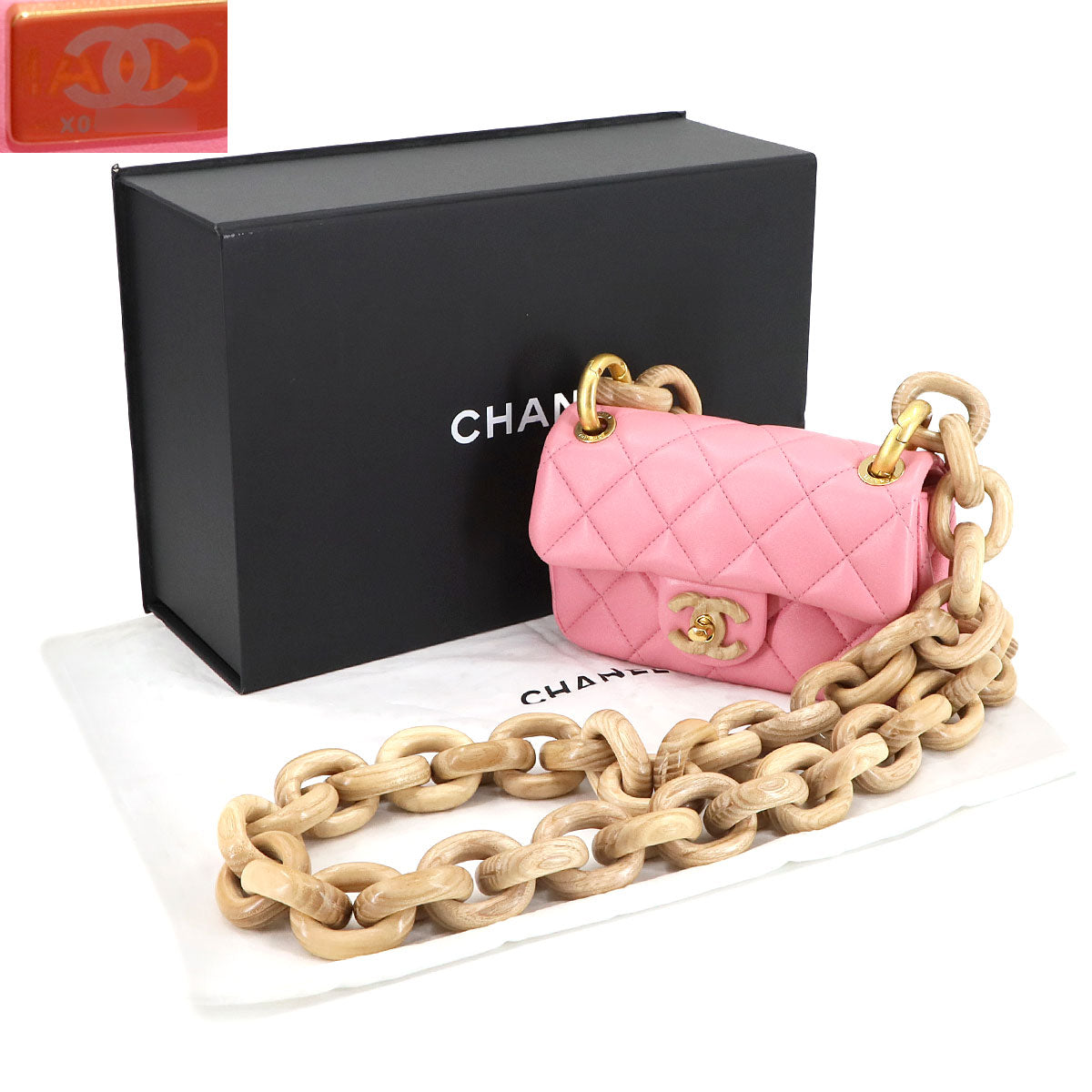Mini Matelasse Shoulder Bag Leather Wenge Wood Pink AS4165