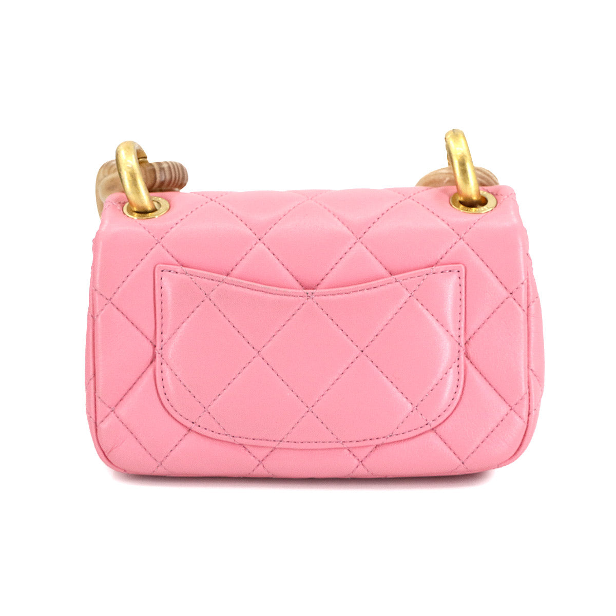 Mini Matelasse Shoulder Bag Leather Wenge Wood Pink AS4165