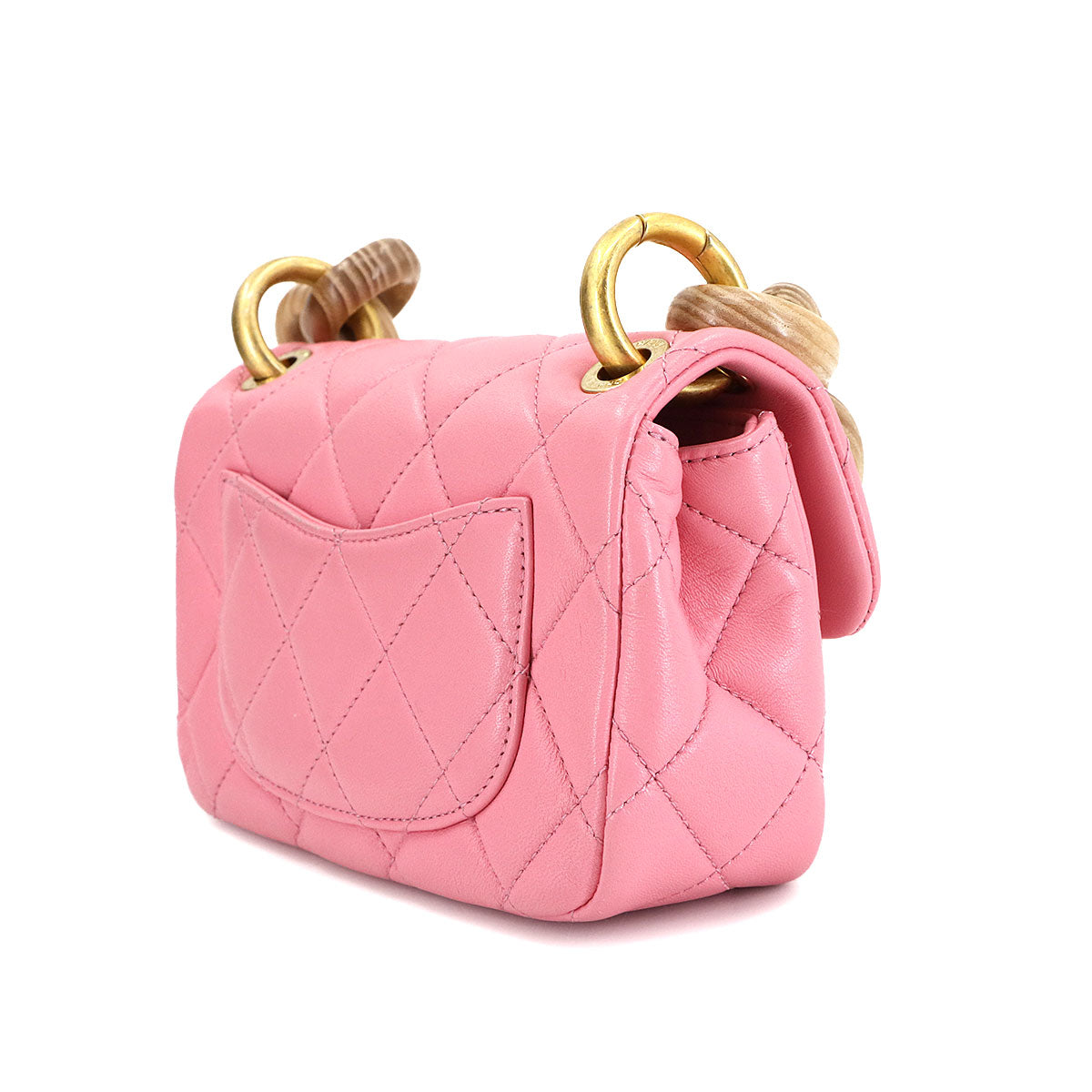 Mini Matelasse Shoulder Bag Leather Wenge Wood Pink AS4165