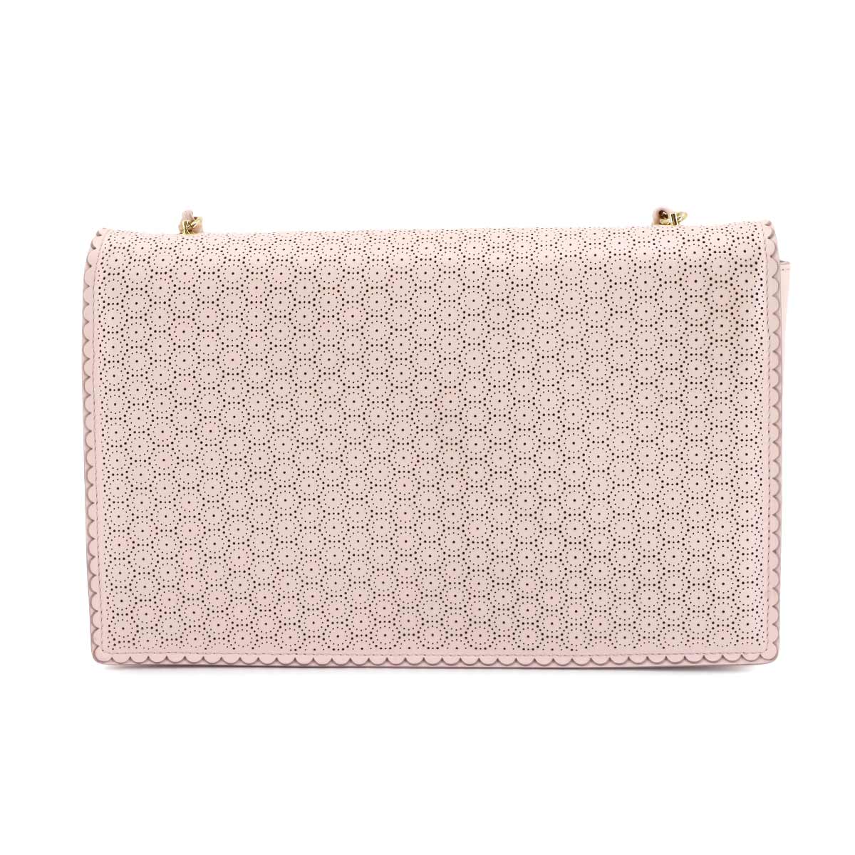 Ginny Vara Ribbon Shoulder Bag Leather Pink