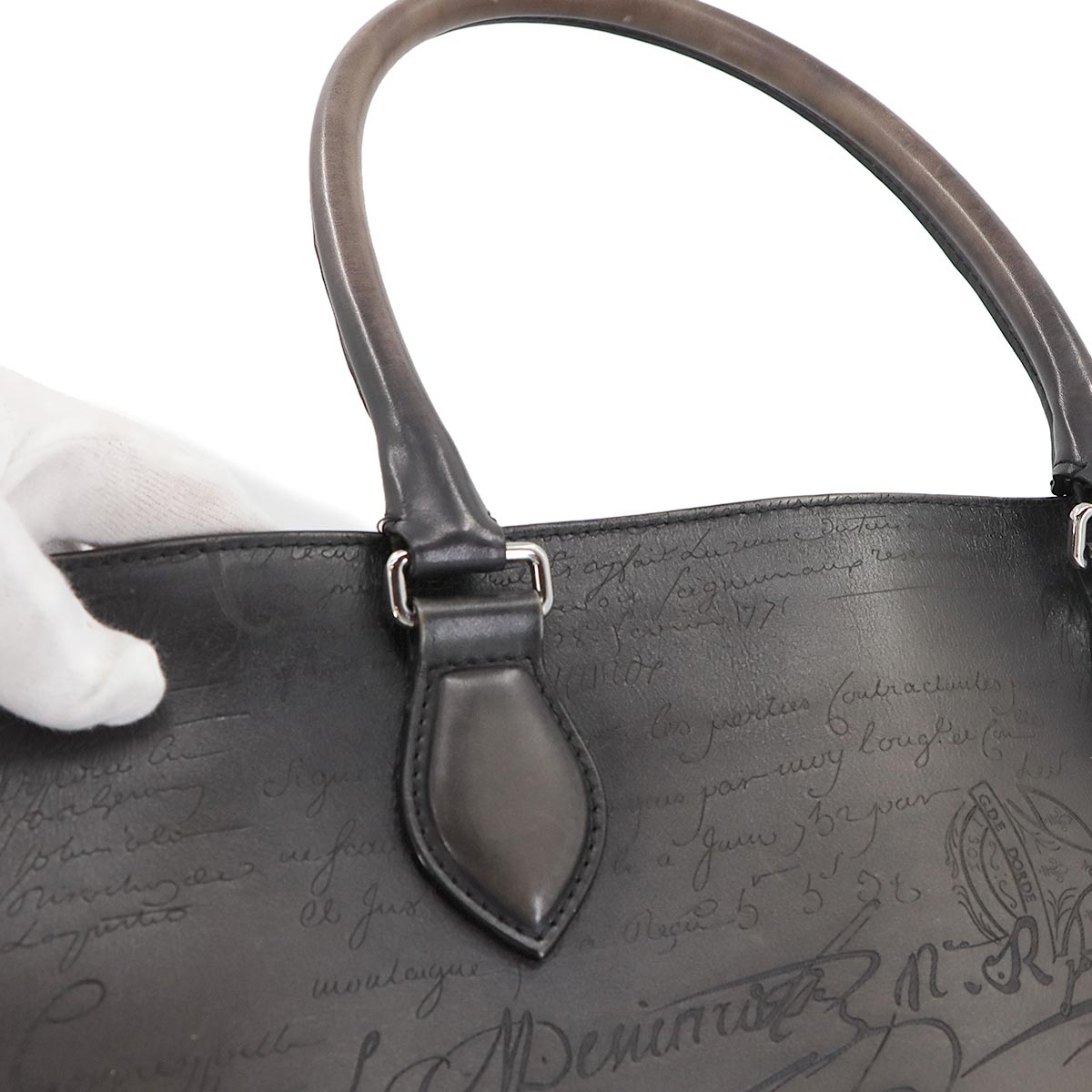 Calligraphy Toujours Tote Bag Venezia Leather Black Purse