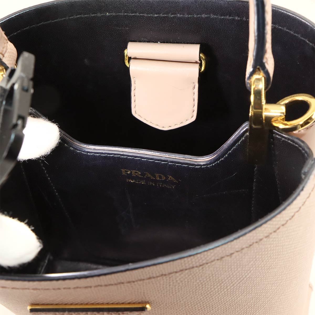 Panier Hand Shoulder Bag Saffiano Leather Cipria Pink 1BA217