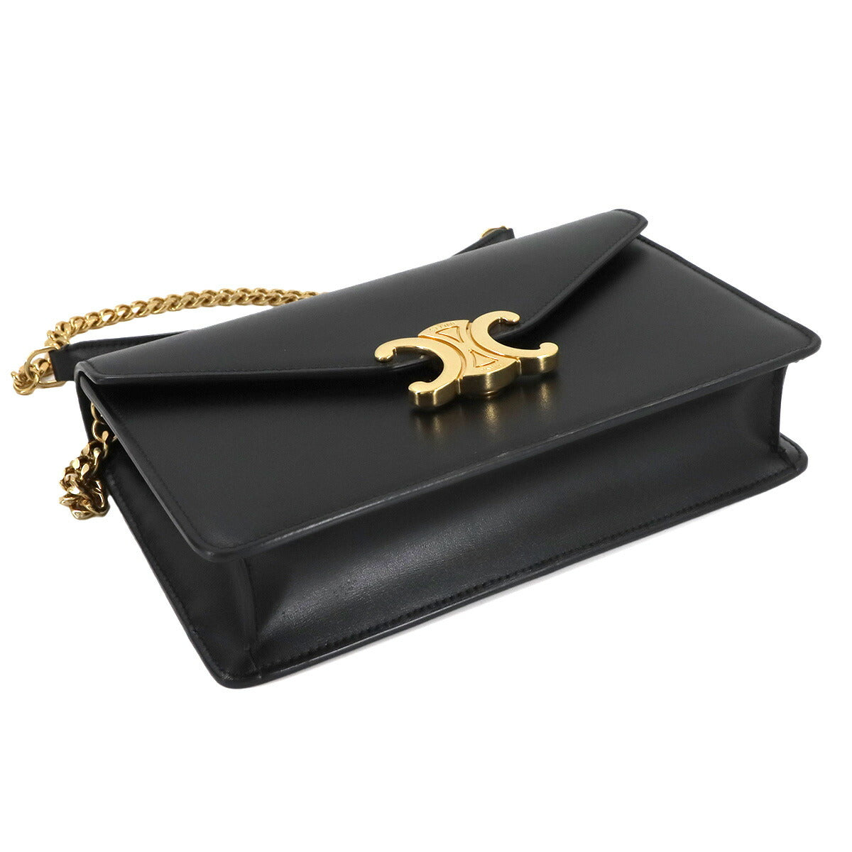 Margo Triomphe Chain Long Wallet Leather Black 10L033DPV