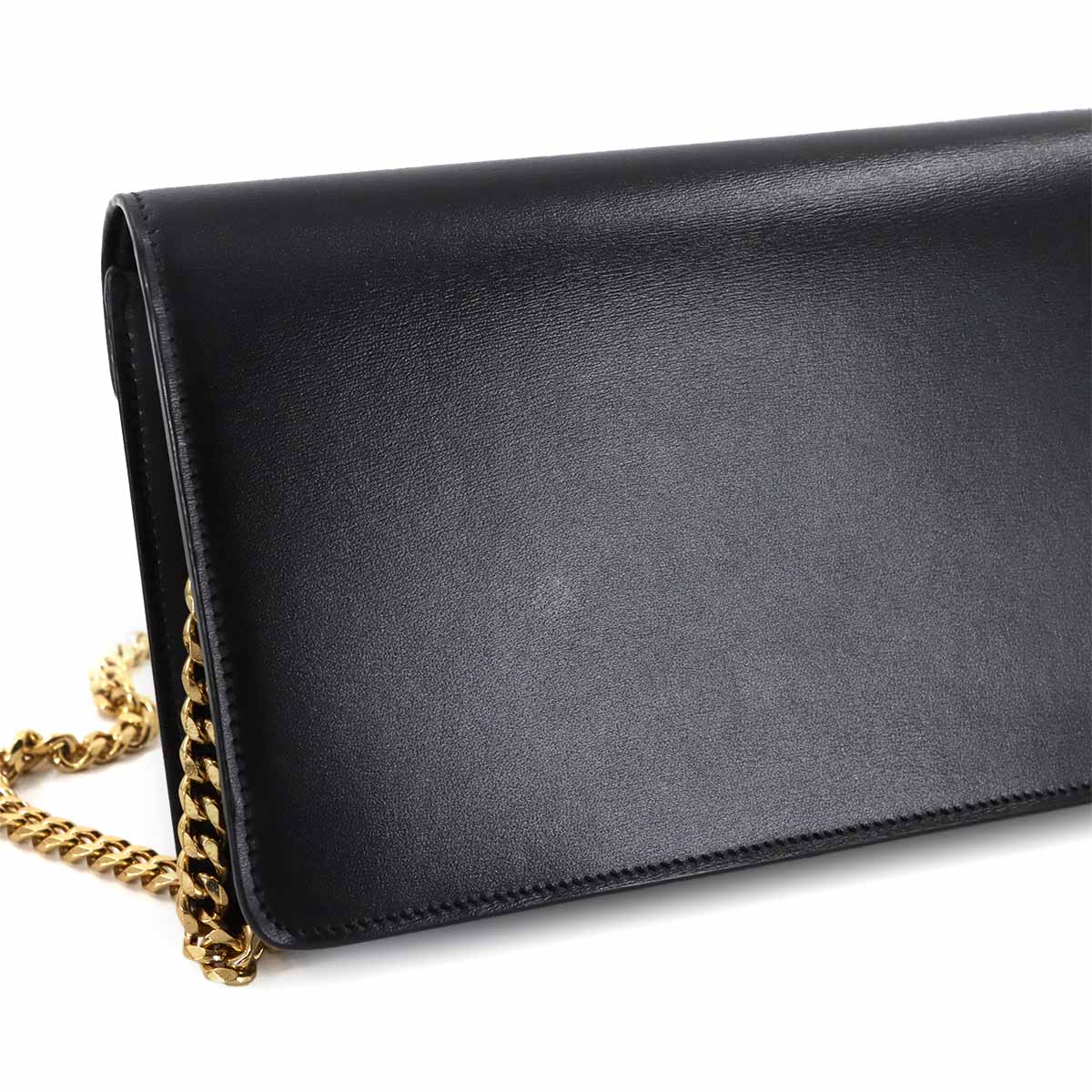 Margo Triomphe Chain Long Wallet Leather Black 10L033DPV