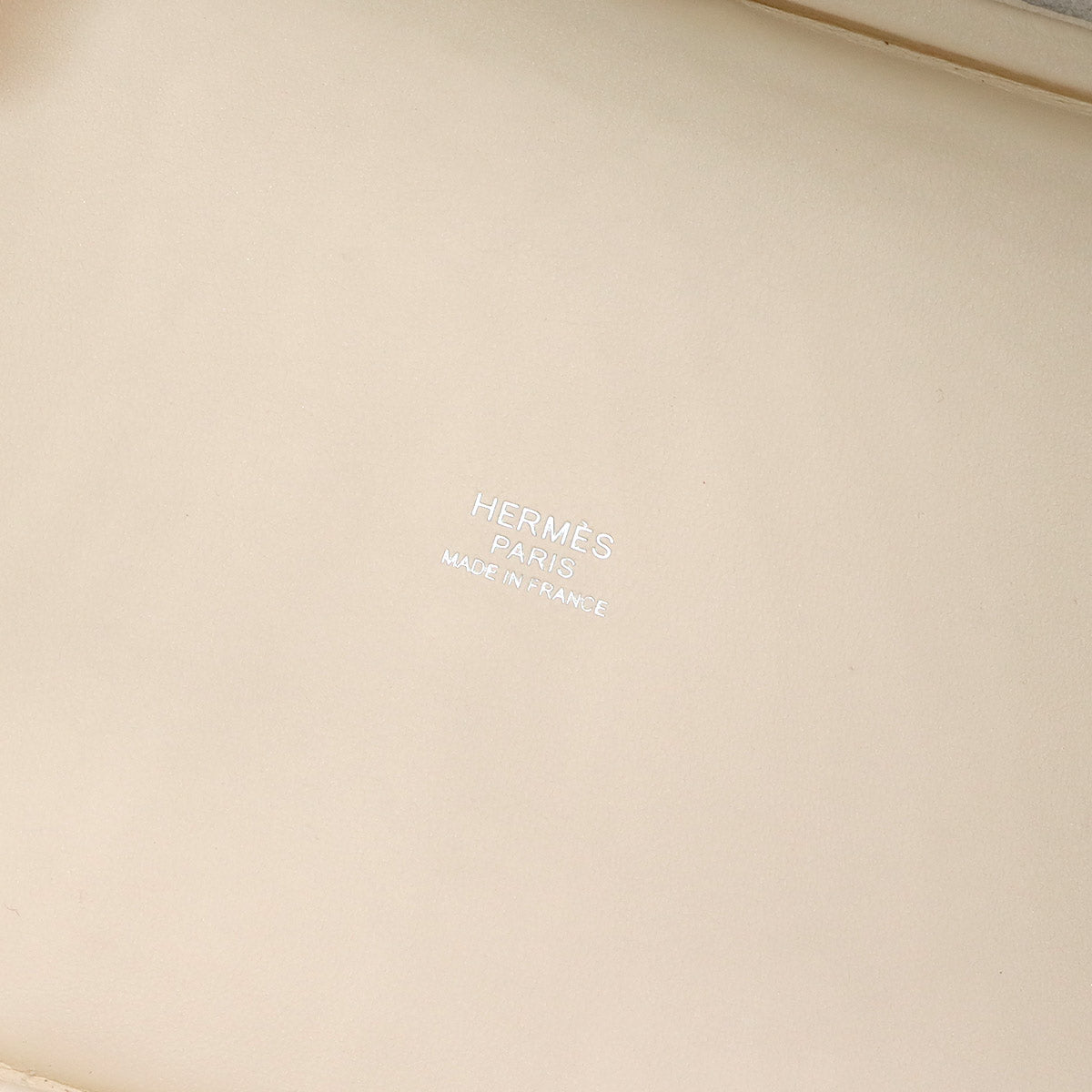 Picotin Lock PM Lucky Daisy Hand Bag Swift Nata Vert Blanc