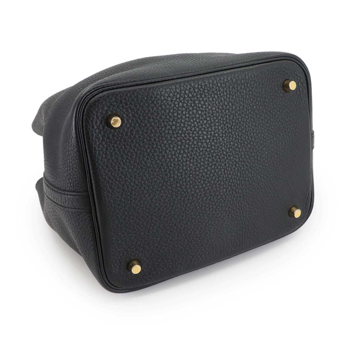 Picotin Lock MM Hand Bag Taurillon Clemence Black Purse