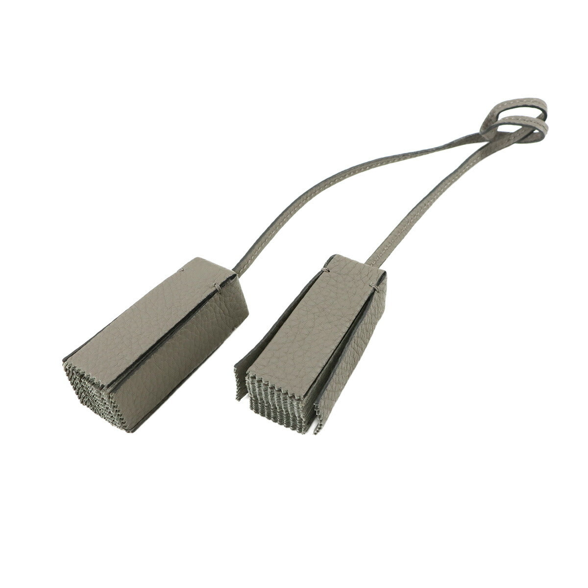 Wave Tote Bag Leather Gray Studs Tassel