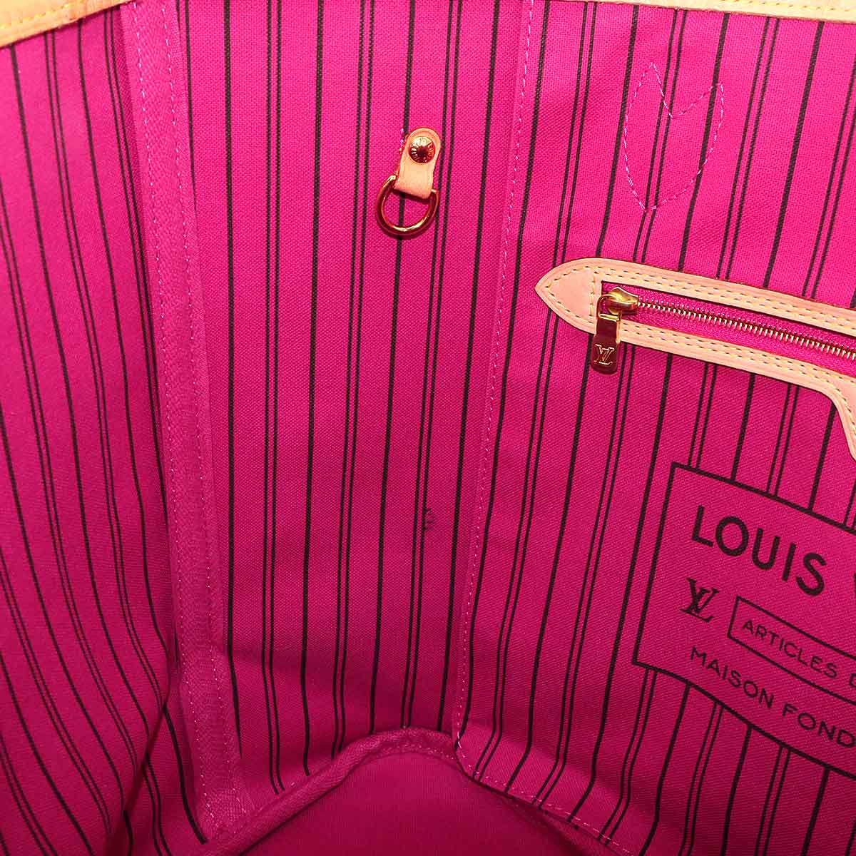 Monogram Neverfull MM Tote Bag Brown Pivoine M41178