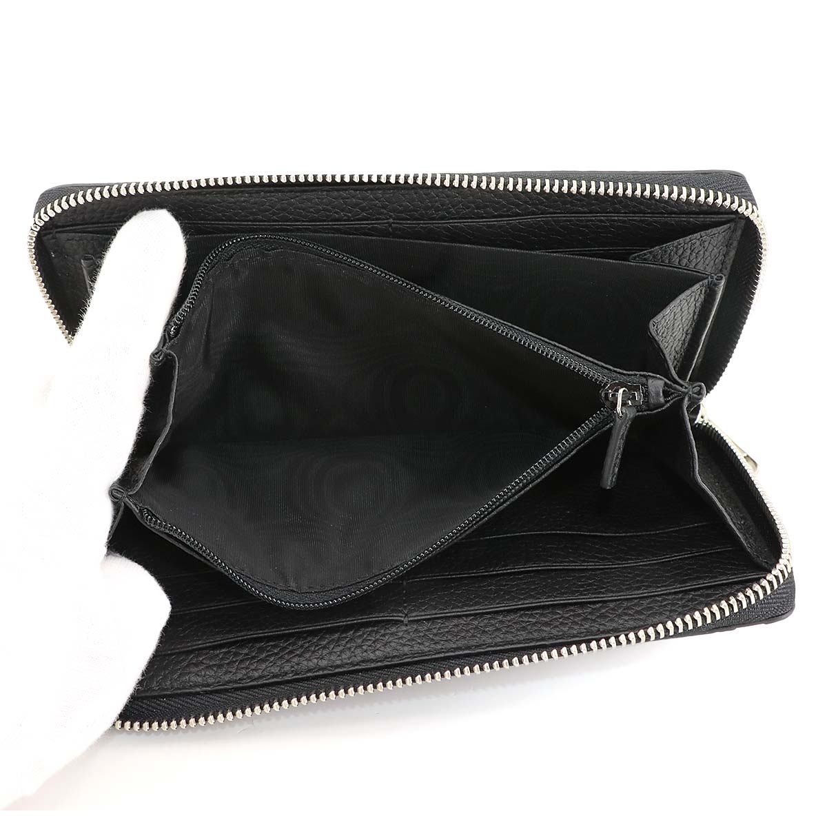 Jumbo GG Long Wallet Leather Black 739484 Purse
