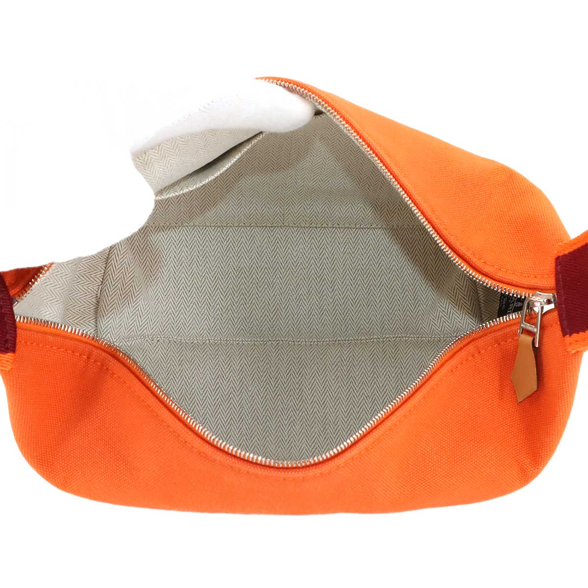 Bride a Brac PM Hand Bag Toile H Feu Orange Rouge H Pouch
