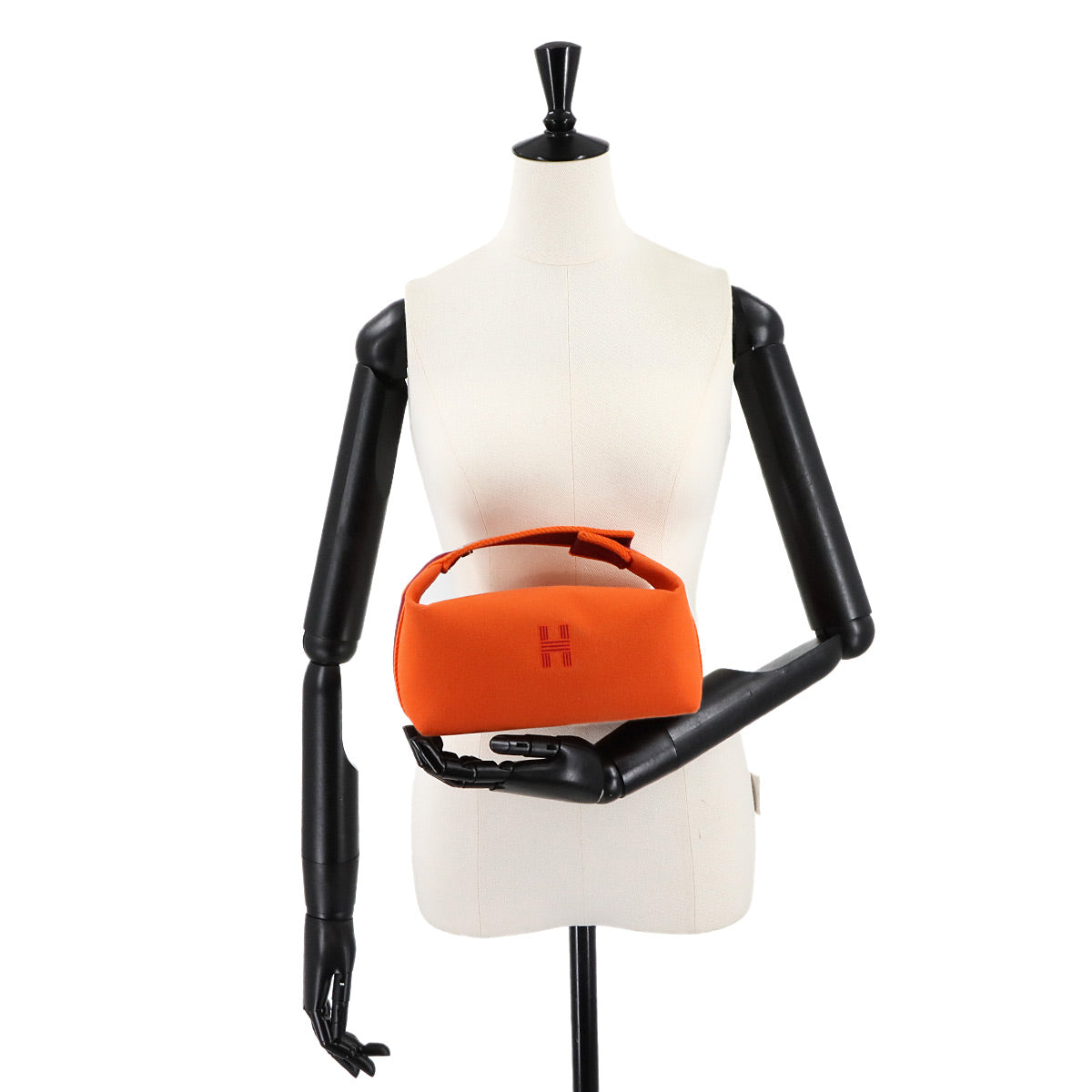 Bride a Brac PM Hand Bag Toile H Feu Orange Rouge H Pouch