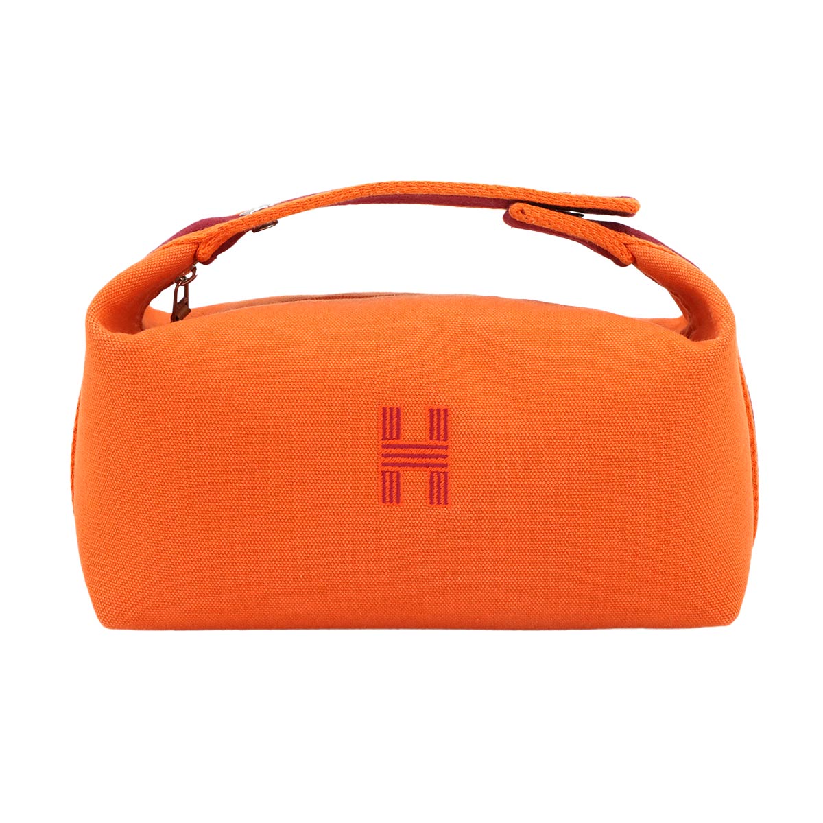 Bride a Brac PM Hand Bag Toile H Feu Orange Rouge H Pouch