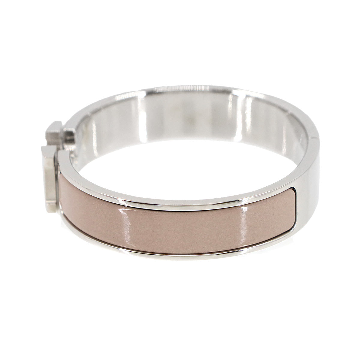 Clic H PM Bangle Bracelet Marron grace Beige Silver Accessory