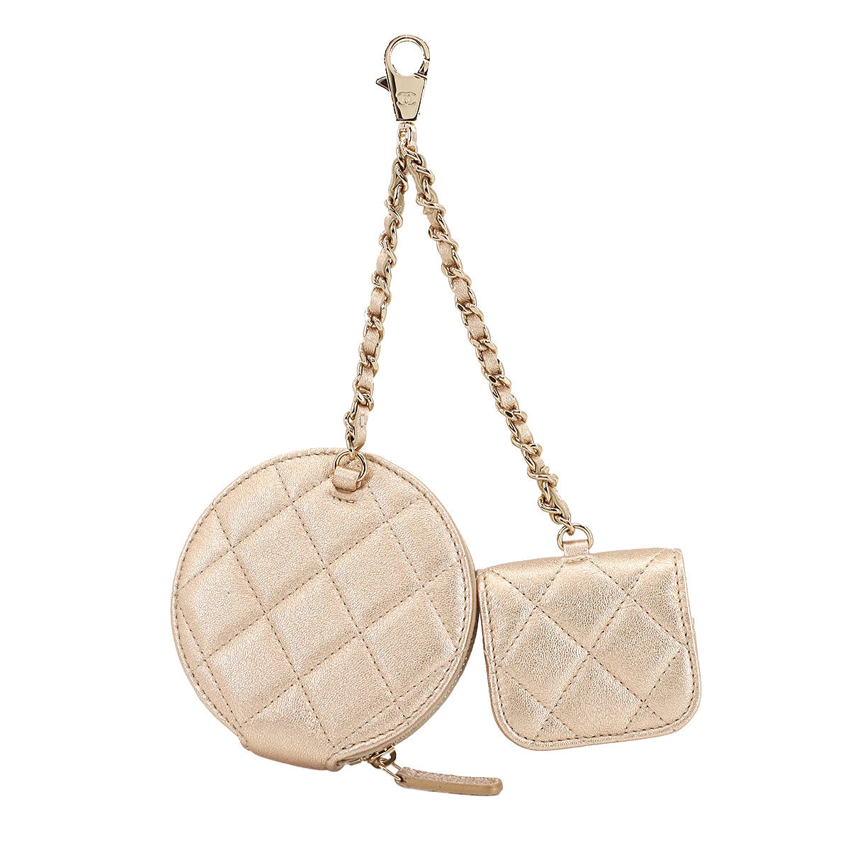 Matelasse Coin Purse AirPods Pro Case Leather Gold